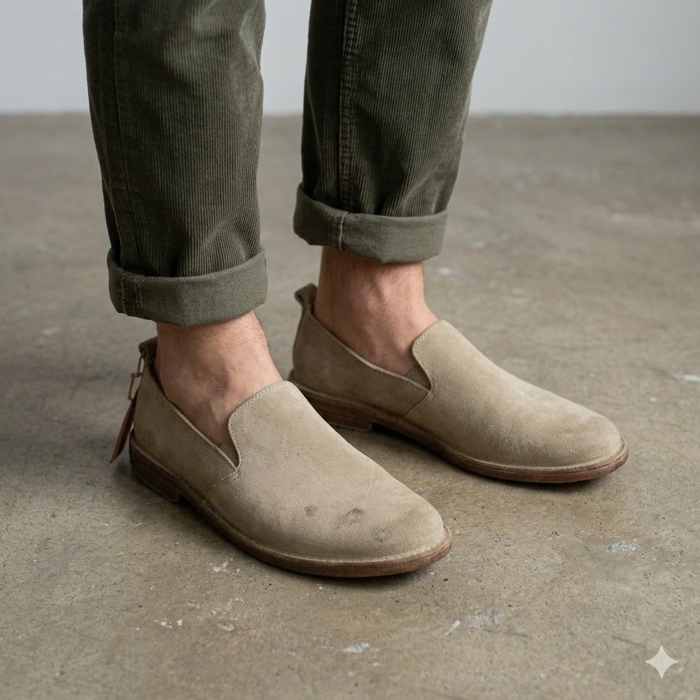 Astorflex 1820 Patnoflex Shoes Mens 41 Beige Suede Slip On Loafers Made In Italy